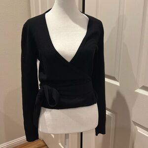Black DVF wrap cardigan